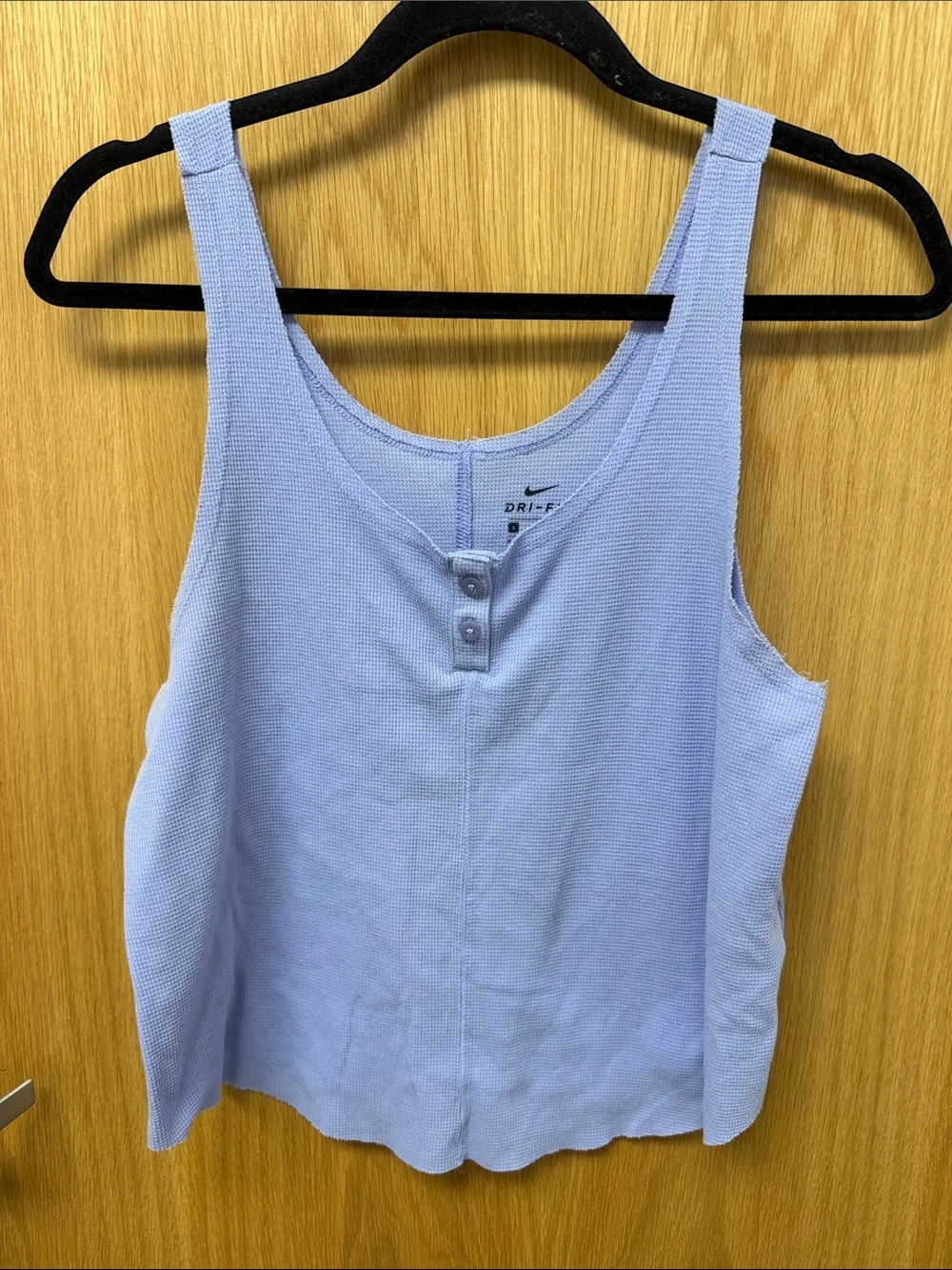 Nike Lavender Ribbed Dri-FIT Henley Waffle Knit Tank Top Size S Athleisure Gym